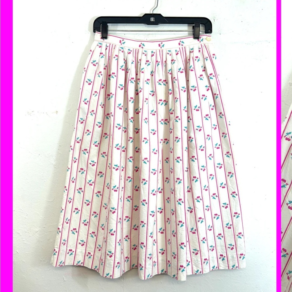 VINTAGE SKYR Floral White Skirt Size 8 NWOT